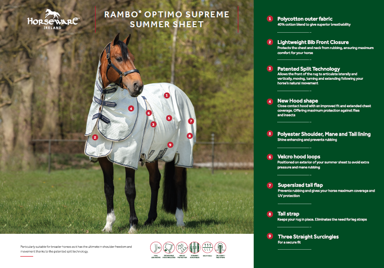 Horseware Rambo Optimo Supreme Summer Sheet - Hoofprints Innovations 