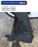 Kennedy Equi Products EasySpur Steel Wheel with Stainless Buckle Leathers included (25/30mm) - Hoofprints Innovations 